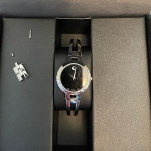 Movado brand watch. Brand new. Silver with a sapphire crystal.